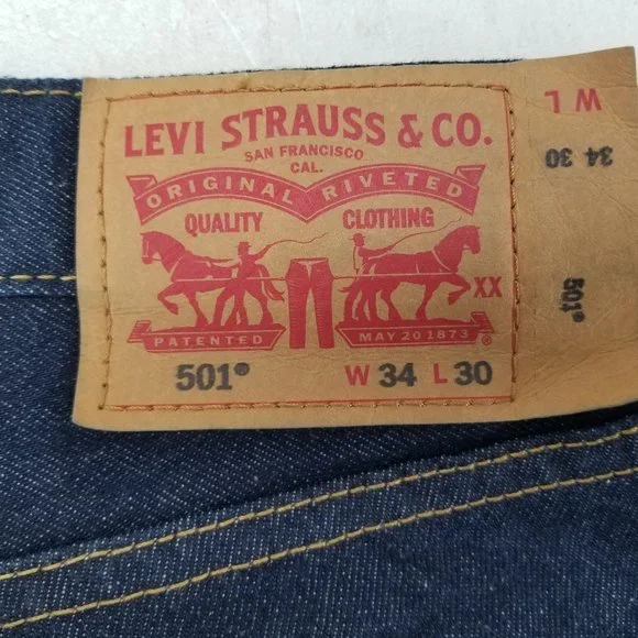 Levis 501 Mens Jeans Blue Straight Button 34X27 FINAL PRICE!!! - Picture 5 of 10
